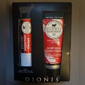 Dionis Peppermint Twist Hand Cream and Lip Balm Set limited edition brand new